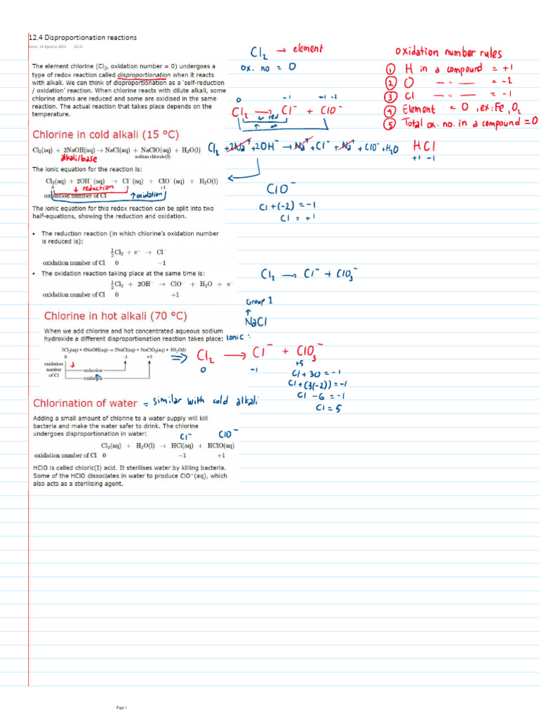 Disproportionation Reactions | PDF