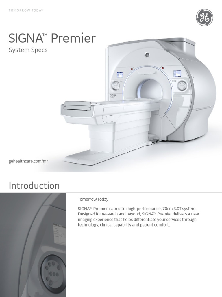 SIGNA Premier_Spec Sheet_FDA Cleared_Final 071717 | PDF | Amplifier ...