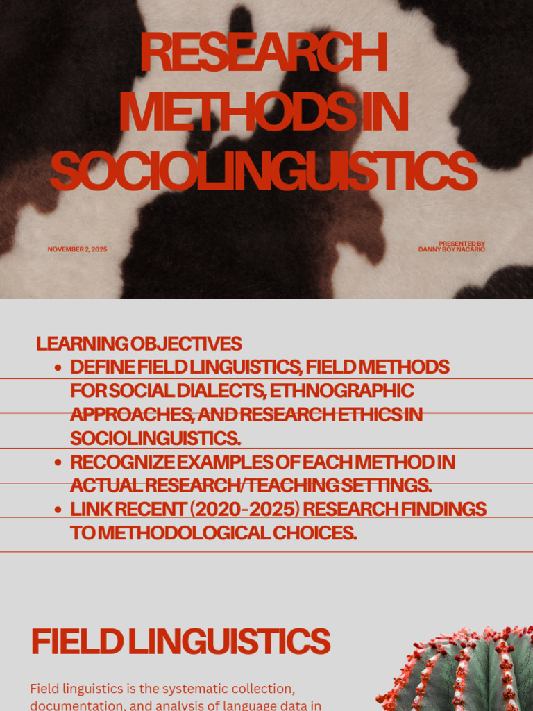 Lesson 10 Research Methods in Sociolinguistics | PDF | Sociolinguistics ...