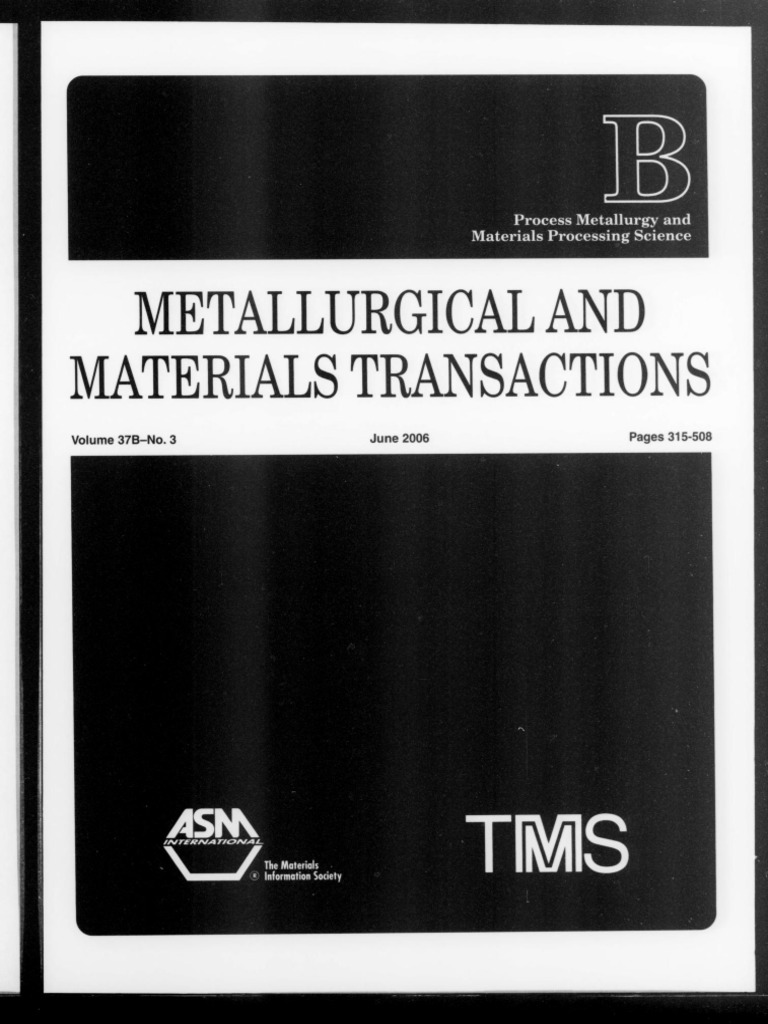 Jurnal Metalurgi - Metallurgical and Materials Transactions. B, Process ...
