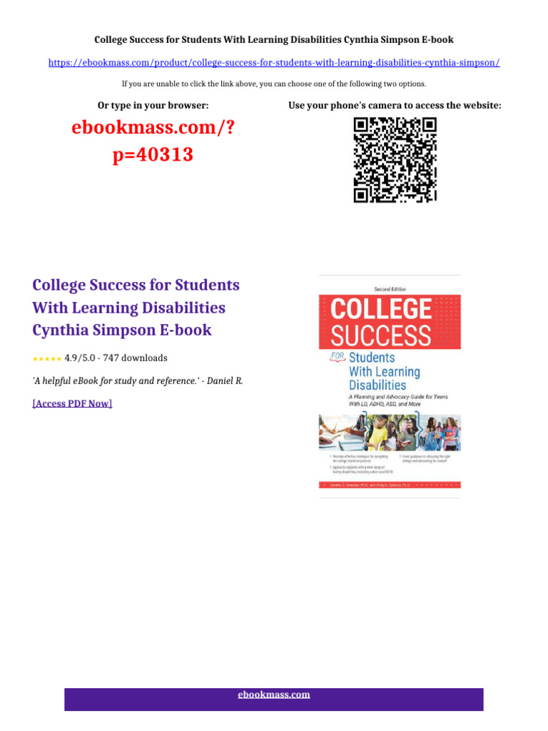 College Success for Students With Learning Disabilities Cynthia Simpson ...