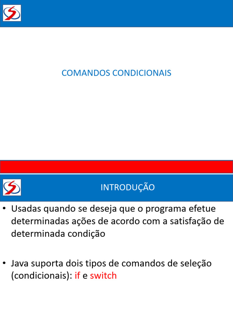 03 - Comandos Condicionais | PDF | Java (linguagem de programação ...