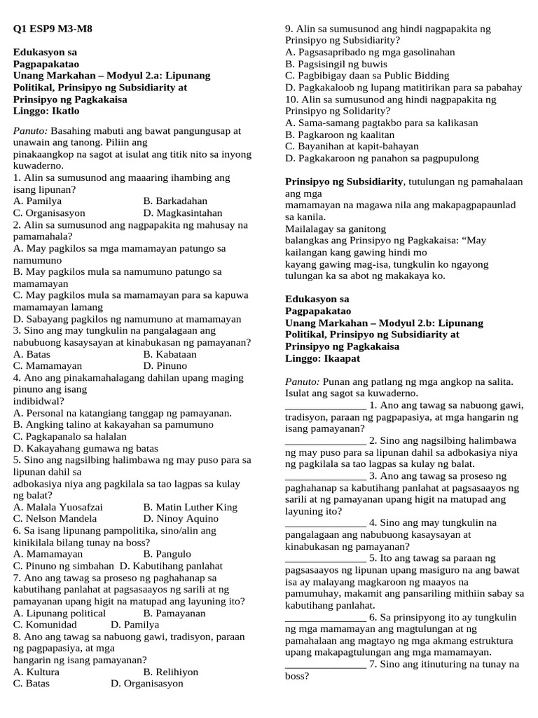 Panuto | PDF