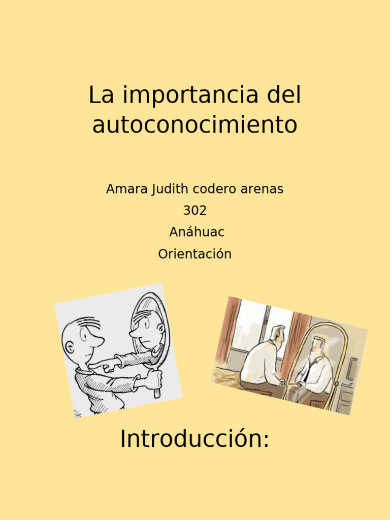 La Importancia Del Autoconocimiento Amara 302 Orientacion | PDF