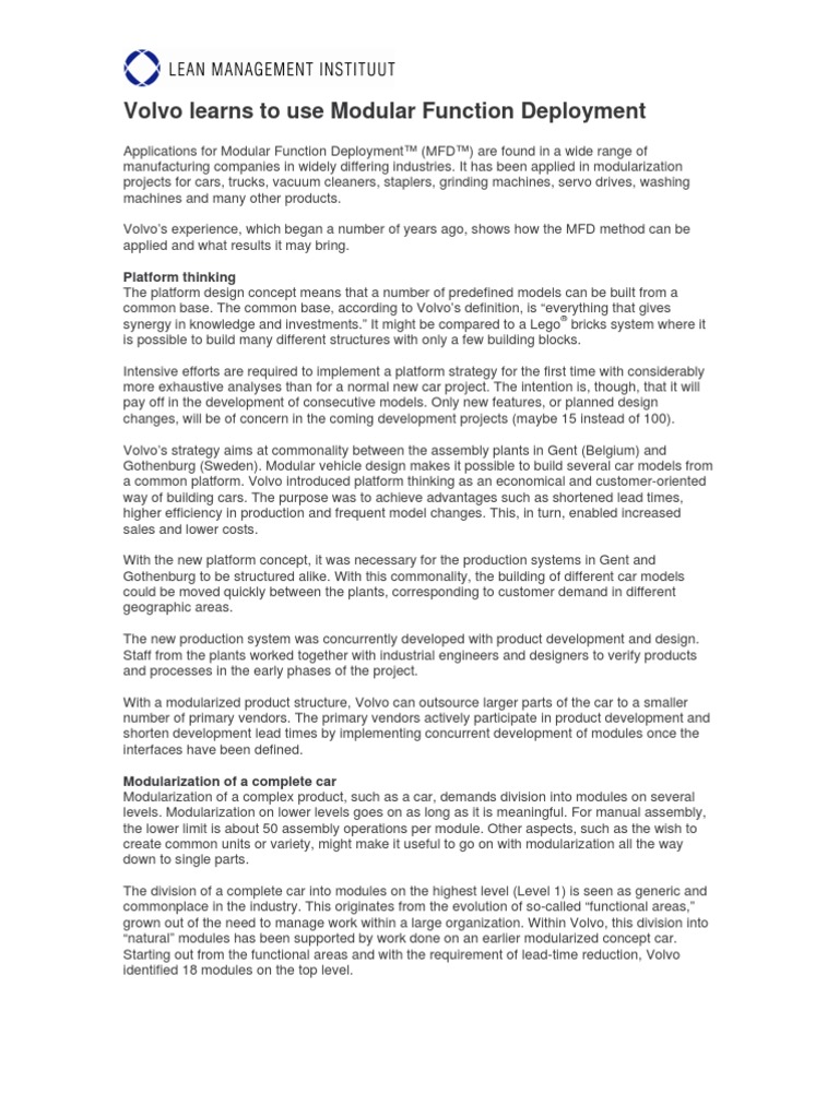 Volvo Learns To Use Modular Function Deployment | PDF | Modularity ...