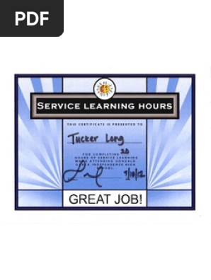 Community Service Certificate