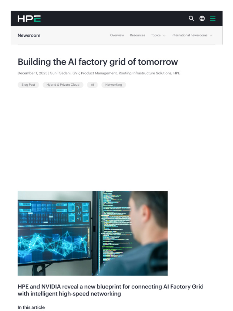 Building The AI Factory Grid of Tomorrow - HPE | PDF | Artificial ...