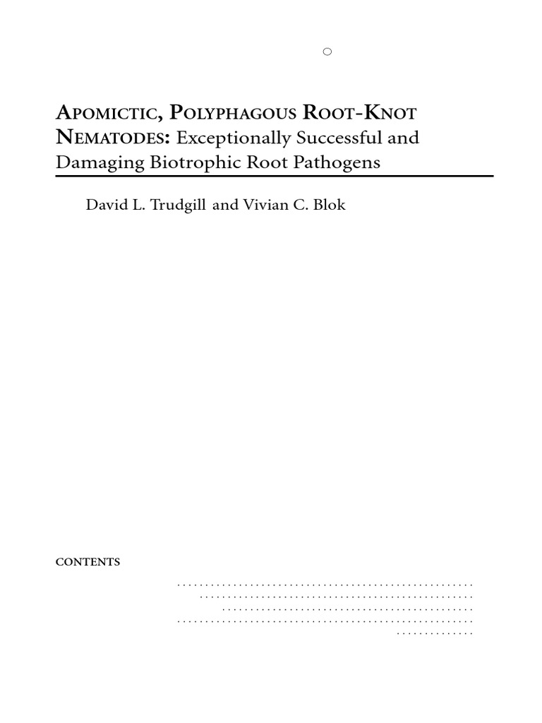 TRUDGILL - Apomictic, Pholyphagous Root-Knot Nematodes | PDF | Ploidy ...