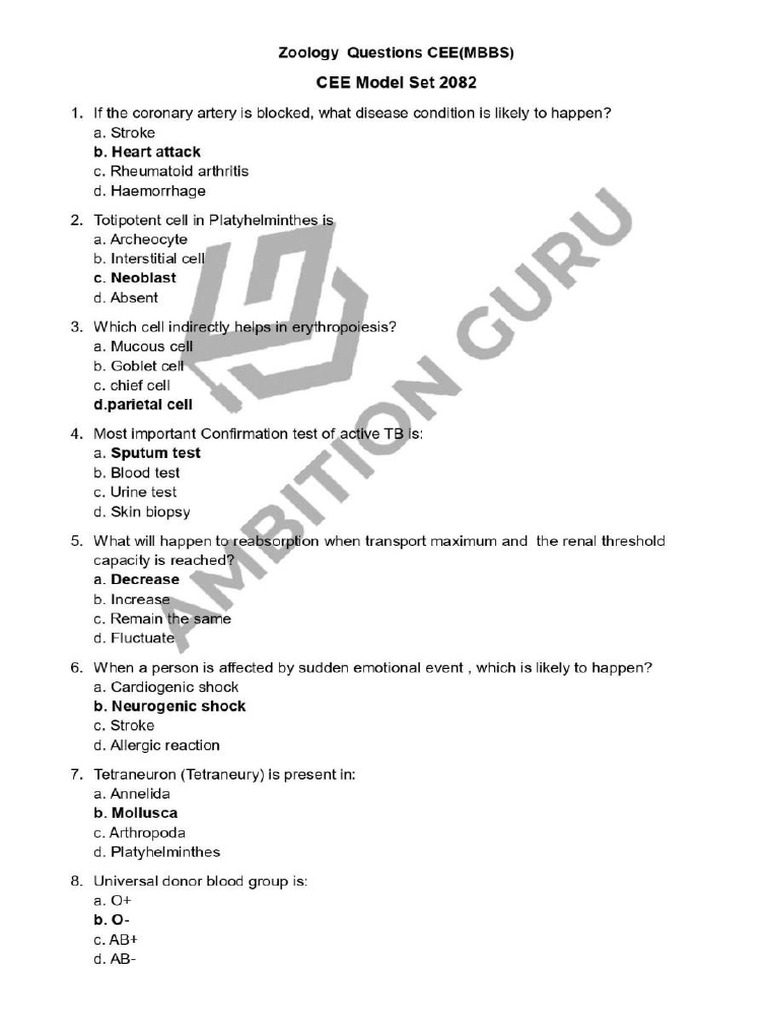 Cee MBBS 2026 | PDF