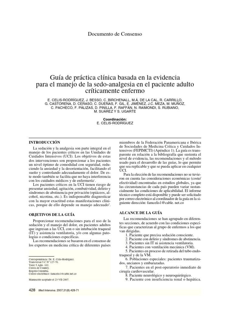 Guía de Práctica Clínica Basada en La Evidencia para El Manejo de La ...