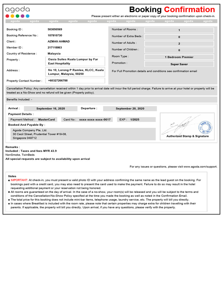 Confirmation_for_Booking_ID_#_503050569_Check-in_[arrival] | PDF ...