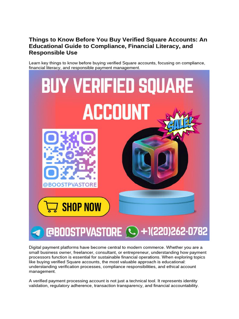 Where to Know Before You Buy Verified Square Accounts | PDF | Business