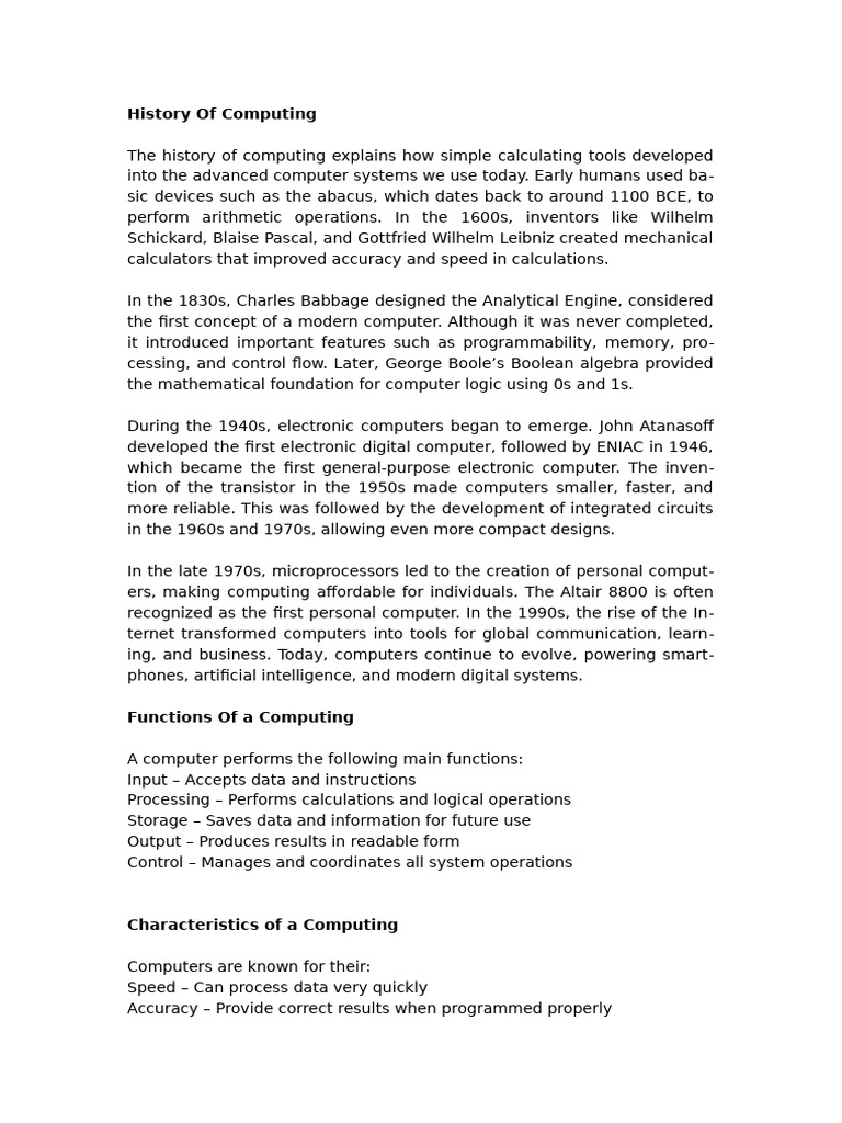 The History of Com | PDF | Computing | Computer Science