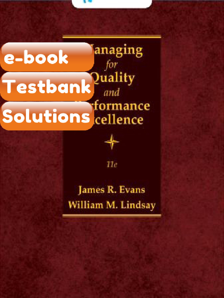 Testbank Managing for Quality and Performance Excellence 11th Edition ...