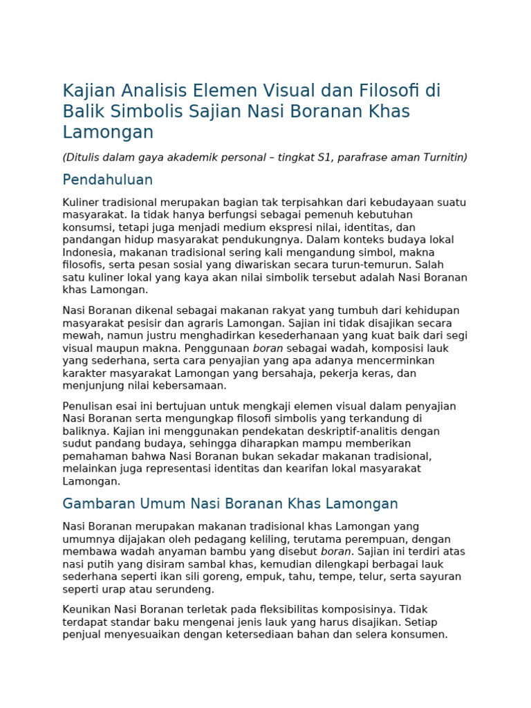 Kajian Analisis Elemen Visual Dan Filosofi Di Balik Simbolis Sajian ...