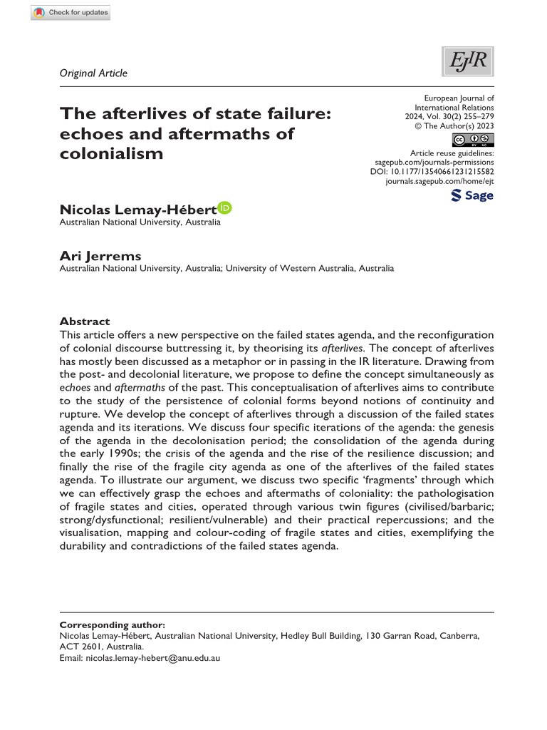 The Afterlives of State Failure | PDF | Failed State | Colonialism