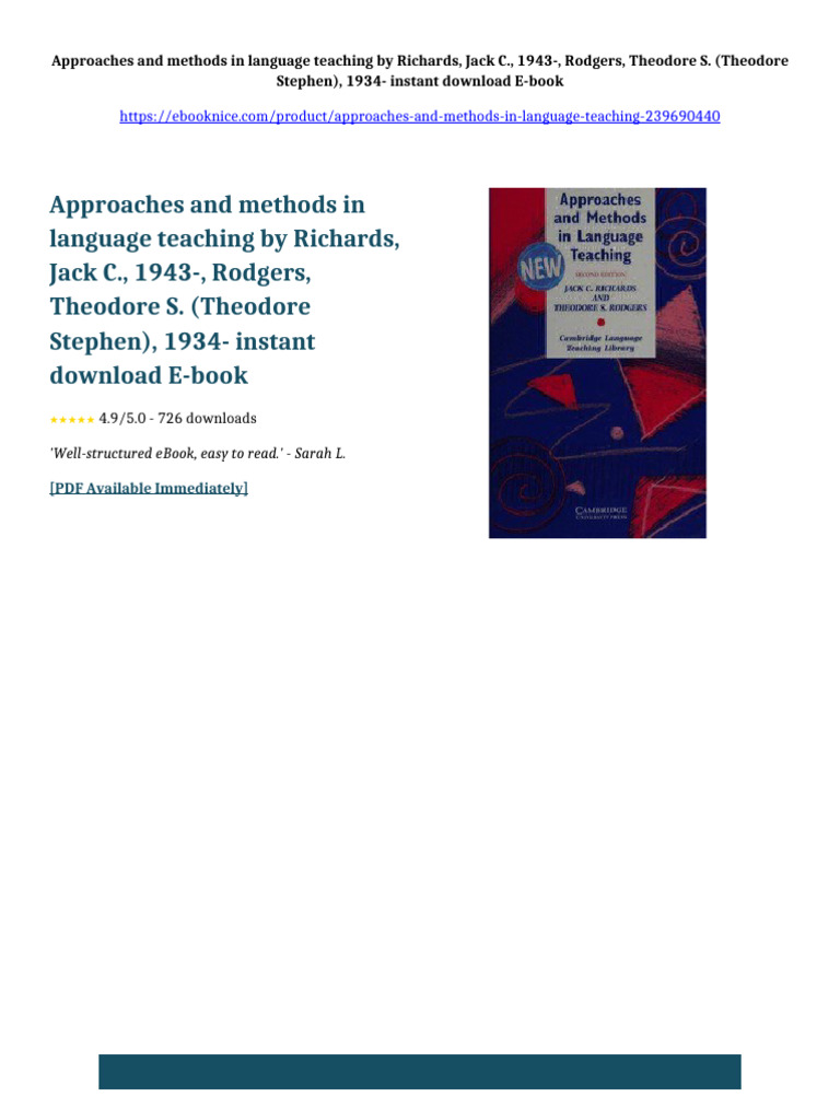 Approaches and methods in language teaching by Richards, Jack C., 1943 ...