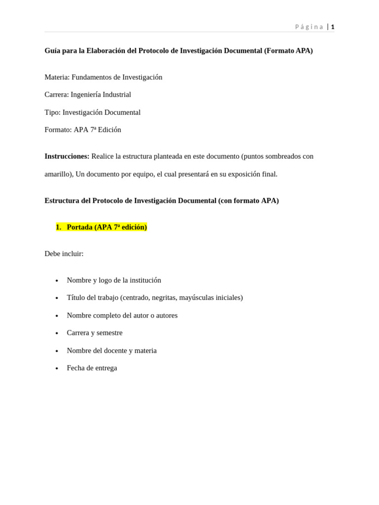 Guía para La Elaboración Del Protocolo de Investigación Documental ...