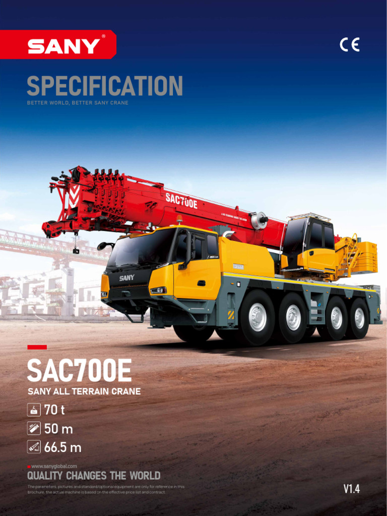 Appendix C - Sany Mobile Crane 70t | PDF | Crane (Machine) | Brake