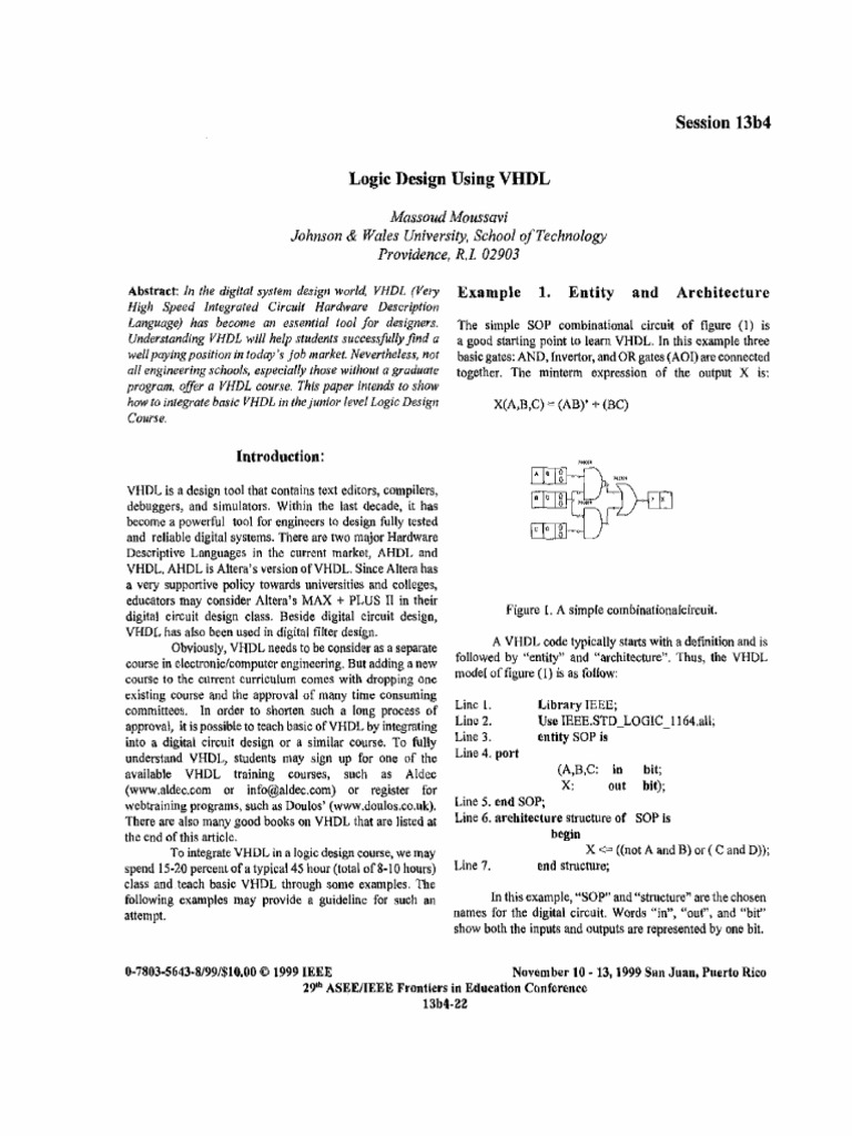 Logic Design Using VHDL | PDF | Vhdl | Design
