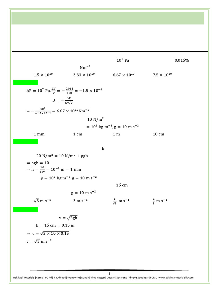 C25 Btest-10 Physics Paper | PDF | Waves | Sound