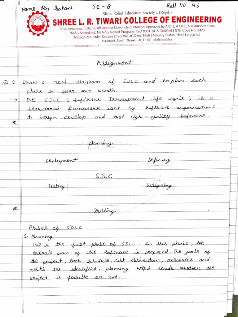 SEPM Assignment Roll No 46 | PDF