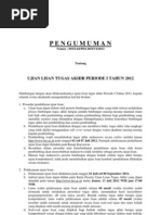 Download Pengumuman Ujian Lisan TA Periode 2012-1-BSI 26Jun12 by Pratikcloudz SN99723916 doc pdf