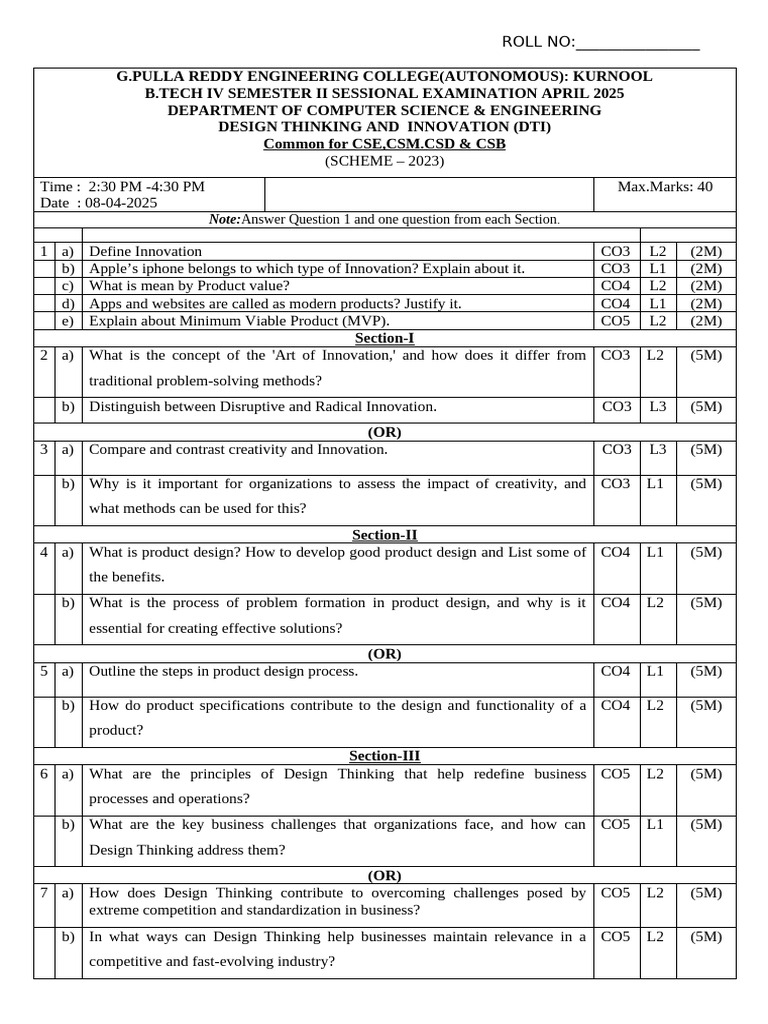 DTI (S 23) II Sessional 2024 25 | PDF