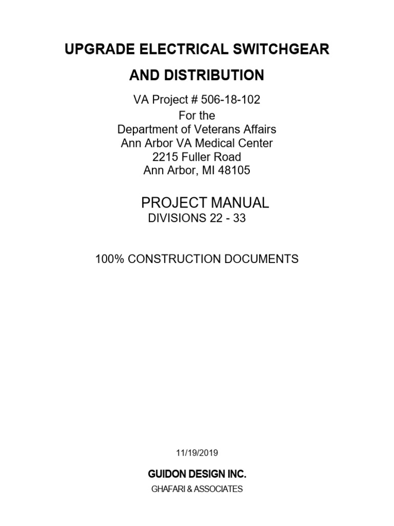 506-18-102 Specs Vol 2 - Ann Arbor VA Upgrade Switchgear | PDF ...