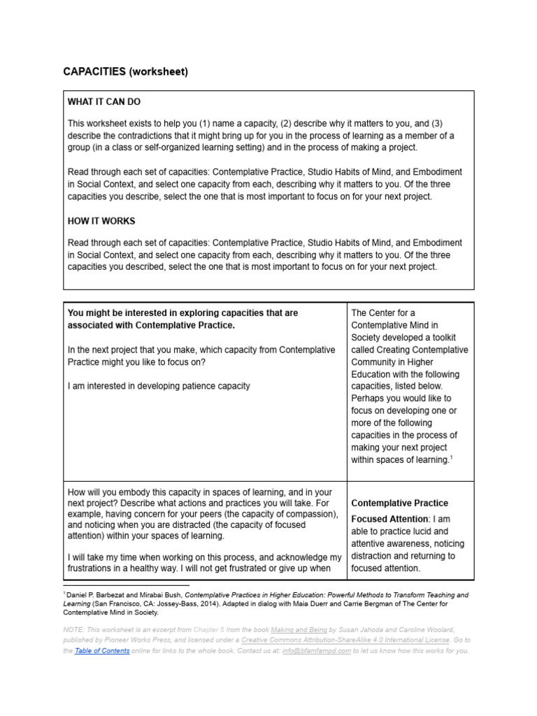 Copy of Making and Being Chapter 5 Capacities (Worksheet) | PDF ...