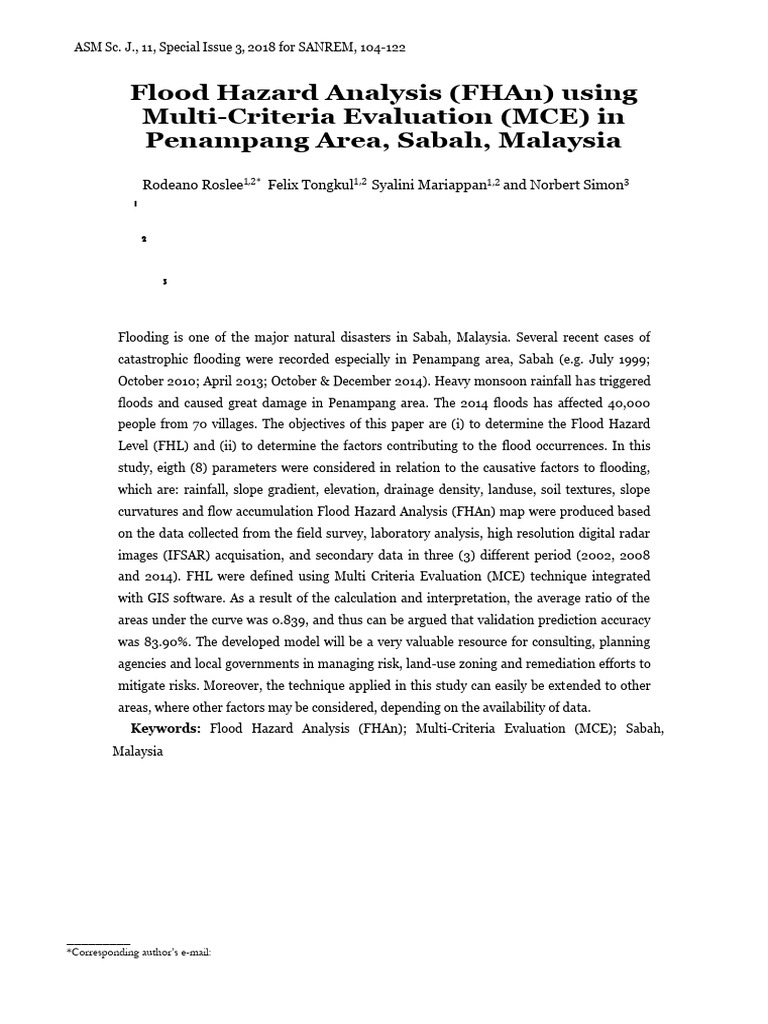 14 Env - Flood Hazard Analysis (FHAn) Using Multi-Criteria | PDF ...