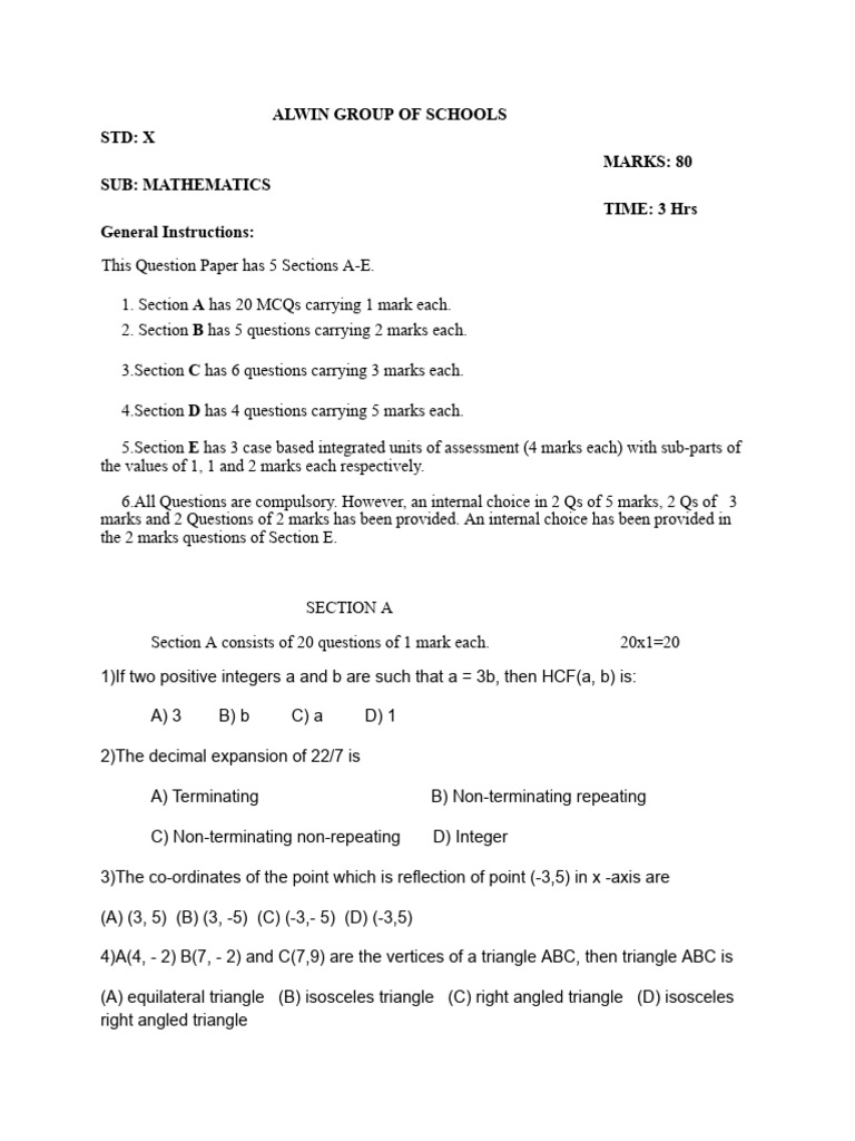 12-02-26 Practice Paper Maths Class 10............... | PDF | Circle | Area