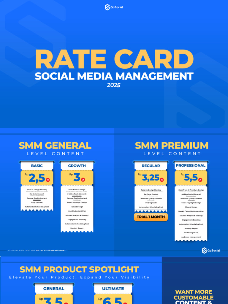 2025 - Social Media Management Rate Card (En) | PDF | Business | Human ...