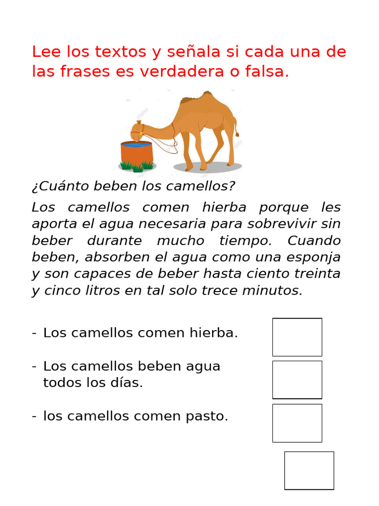 Lee Los Textos y Señala Si Cada Una de Las Frases Es Verdadera o Falsa ...