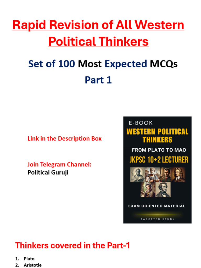 Rapid Revision of All Western Political Thinkers | PDF | Utilitarianism ...