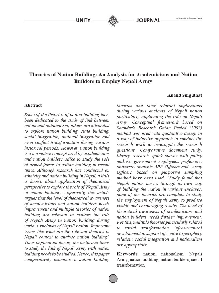 Theory of Nation Building | PDF | Nepal | Nation