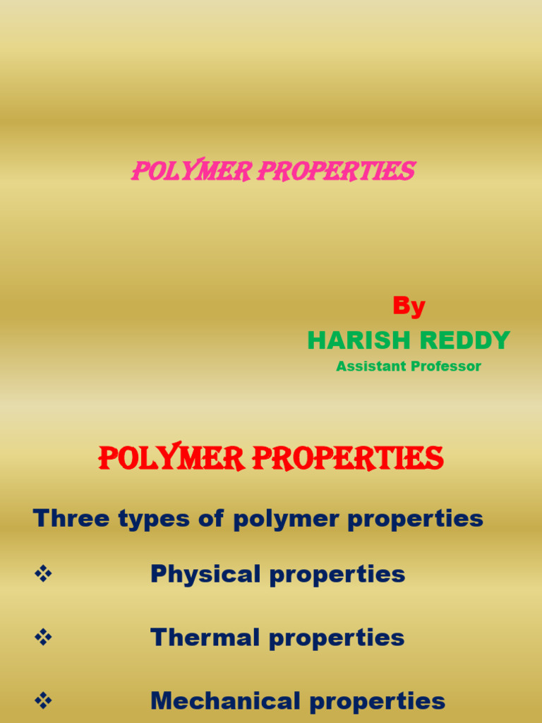 Properties of Polymers (1) | PDF | Polymers | Melting