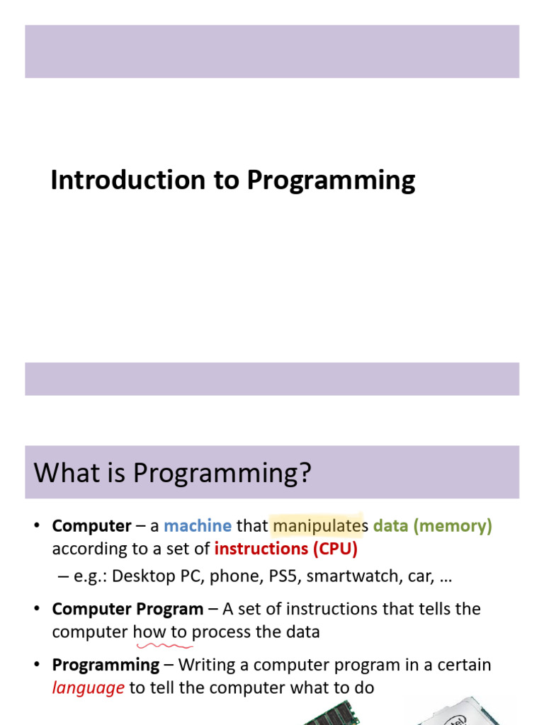 01a. Introduction To Programming | PDF | Computer Programming ...