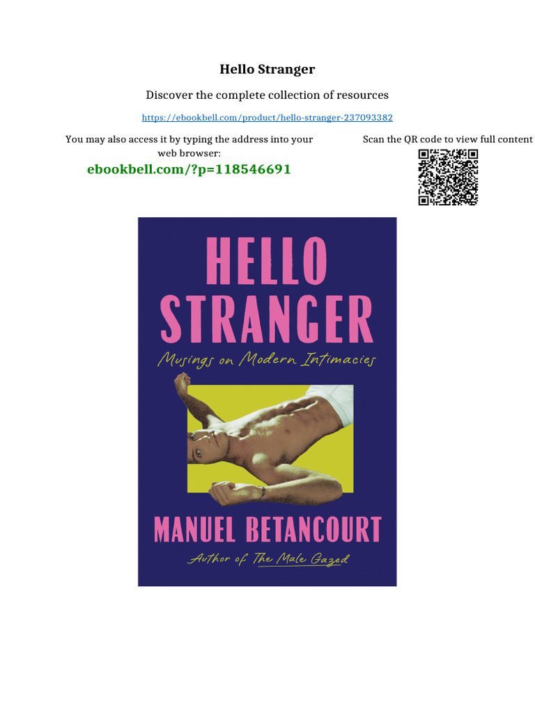 Hello Stranger Newest Edition 2025 | PDF | Tragedy | Intellectual Property