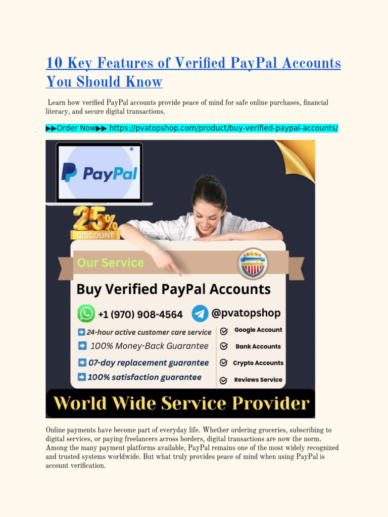 10 Key Features of Verified PayPal Accounts You Should Know | PDF | Pay ...