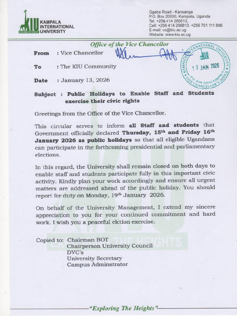 Elections Public Holiday Memo | PDF