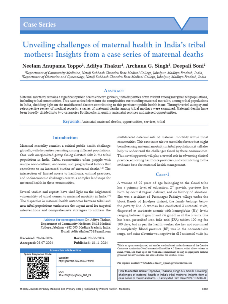 Unveiling Challenges of Maternal Health in India s.92 | PDF | Maternal ...