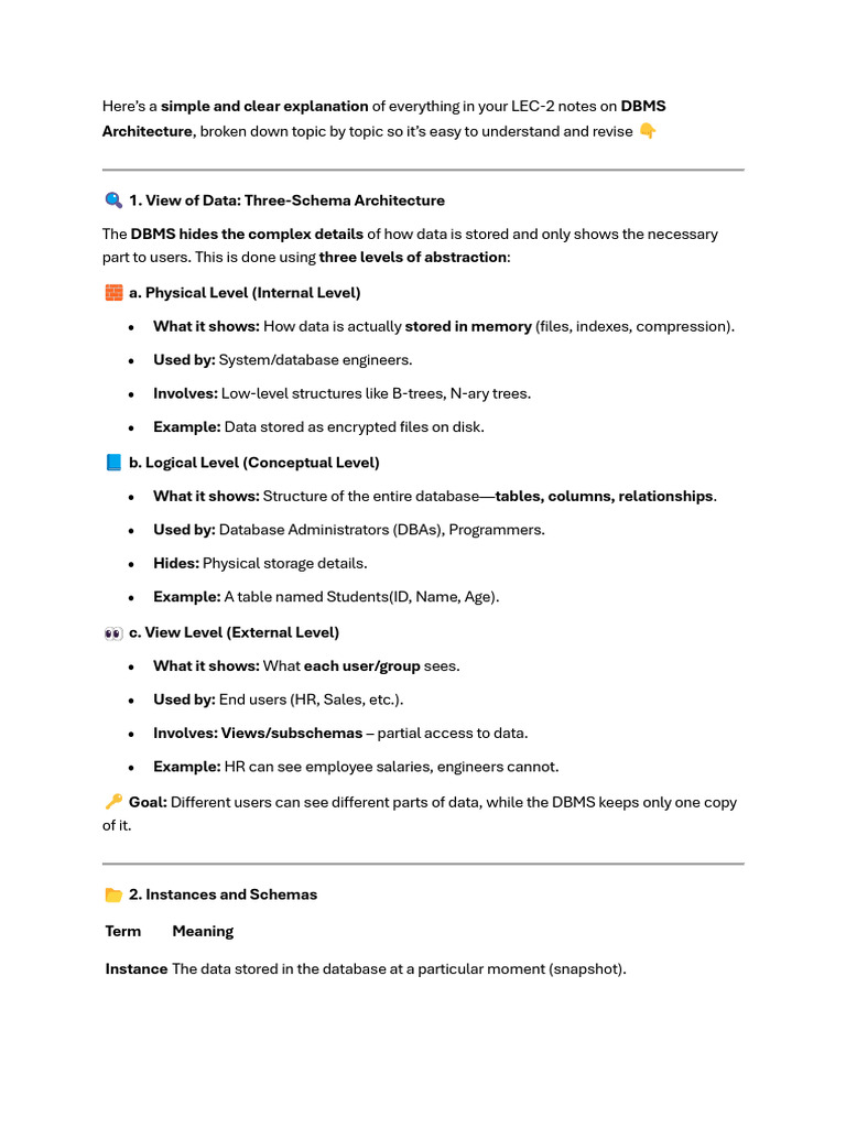 Dbms Notes Explain | PDF | Database Index | Databases