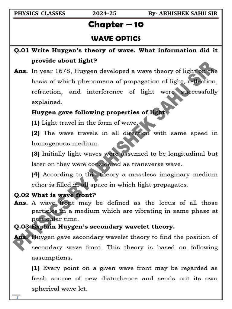 Chapter 10 | PDF | Diffraction | Waves