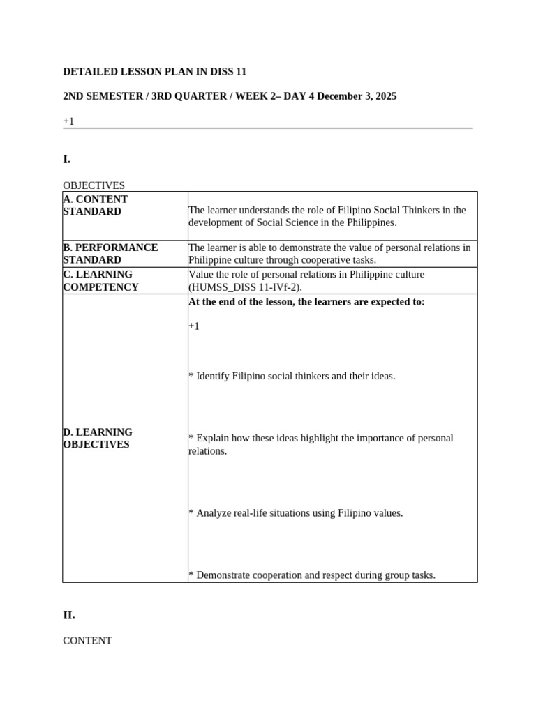 DETAILED LESSON PLAN IN DISS 11 | PDF | Lesson Plan | Human Communication