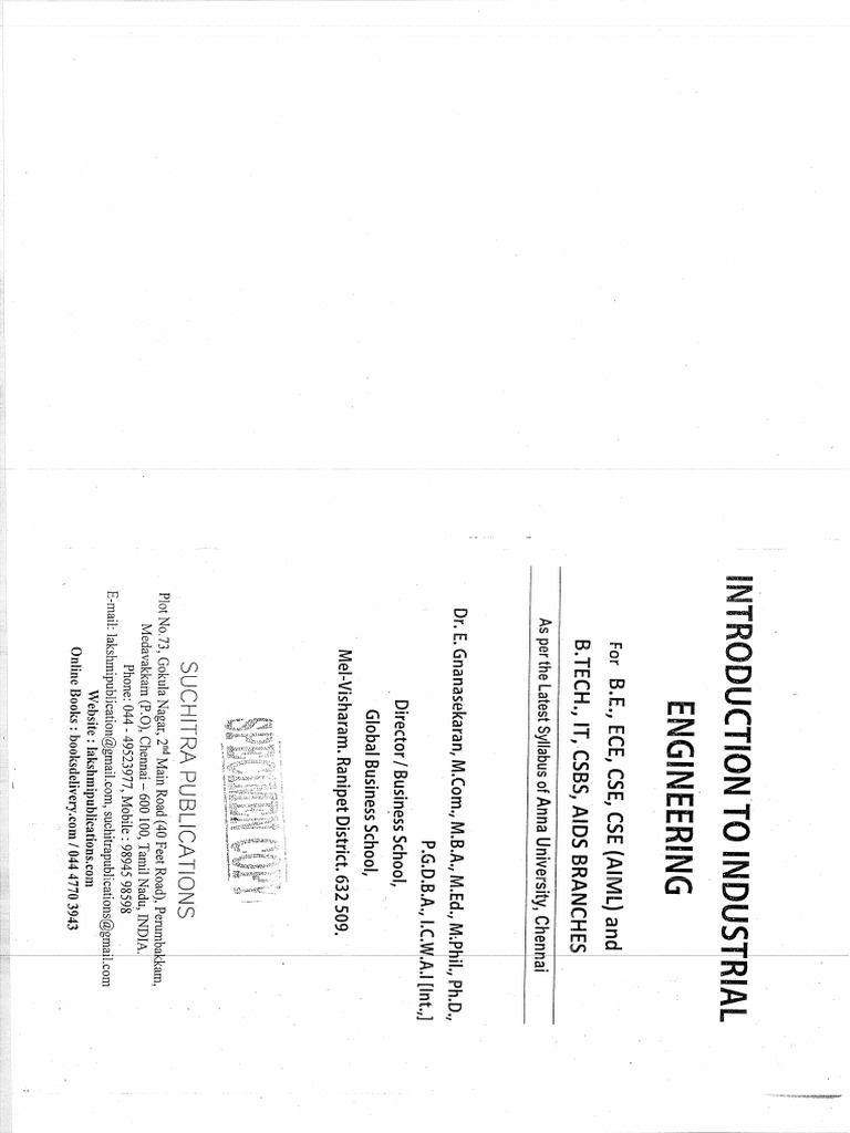 Introduction To Industrial Engineering | PDF