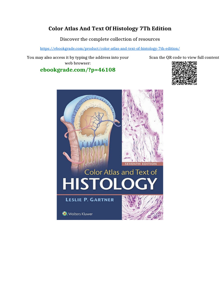Color Atlas and Text of Histology 7th Edition No Waiting Time | PDF ...