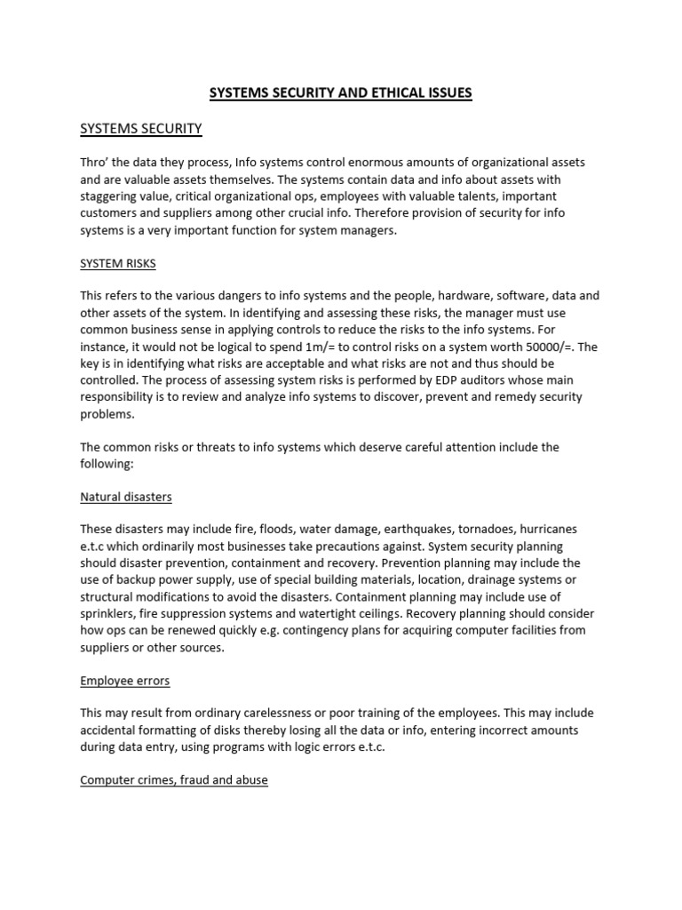 Security and Ethical Issues | PDF | Computer Security | Security