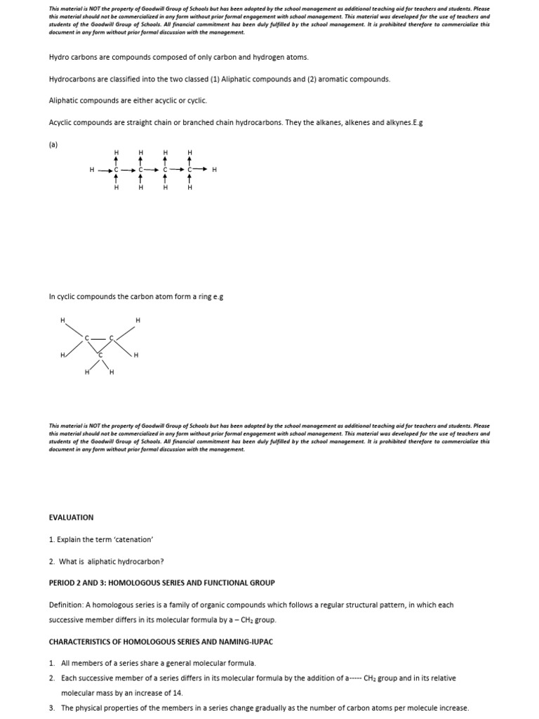 Chemistry Note | PDF | Alkane | Alkene