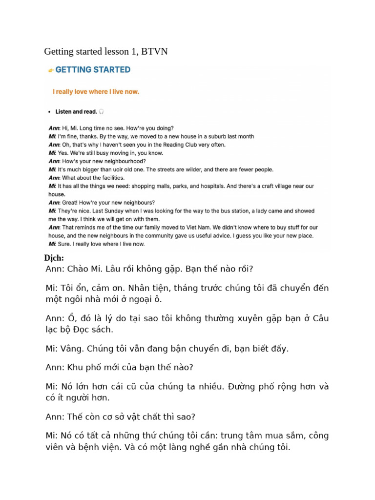 Getting Started Lesson 1 | PDF
